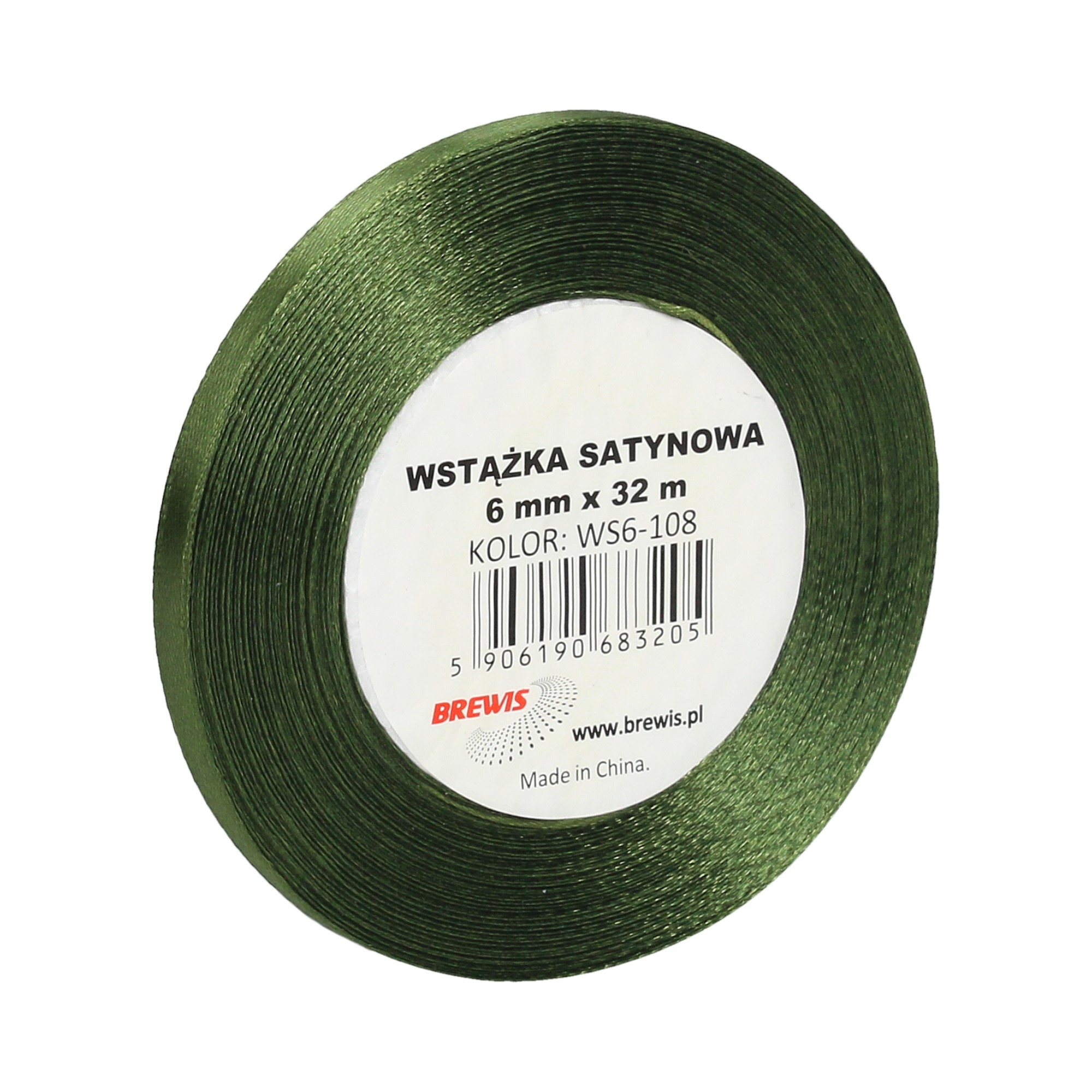 Wstążka satynowa Brewis 6 mm zielony trawiasty | biuroweokazje.pl | Kup taniej!
