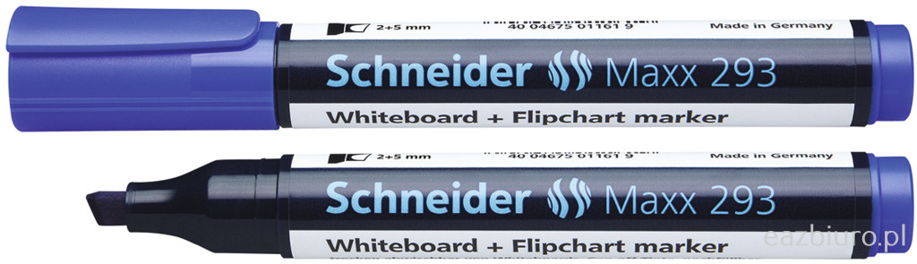 Marker do tablic Schneider maxx 293, ścięty, 2-5 mm, niebieski | biuroweokazje.pl | Kup z dostawą!