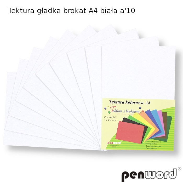 Tektura gładka brokat A4 biała a'10 | biuroweokazje.pl | Działaj teraz!