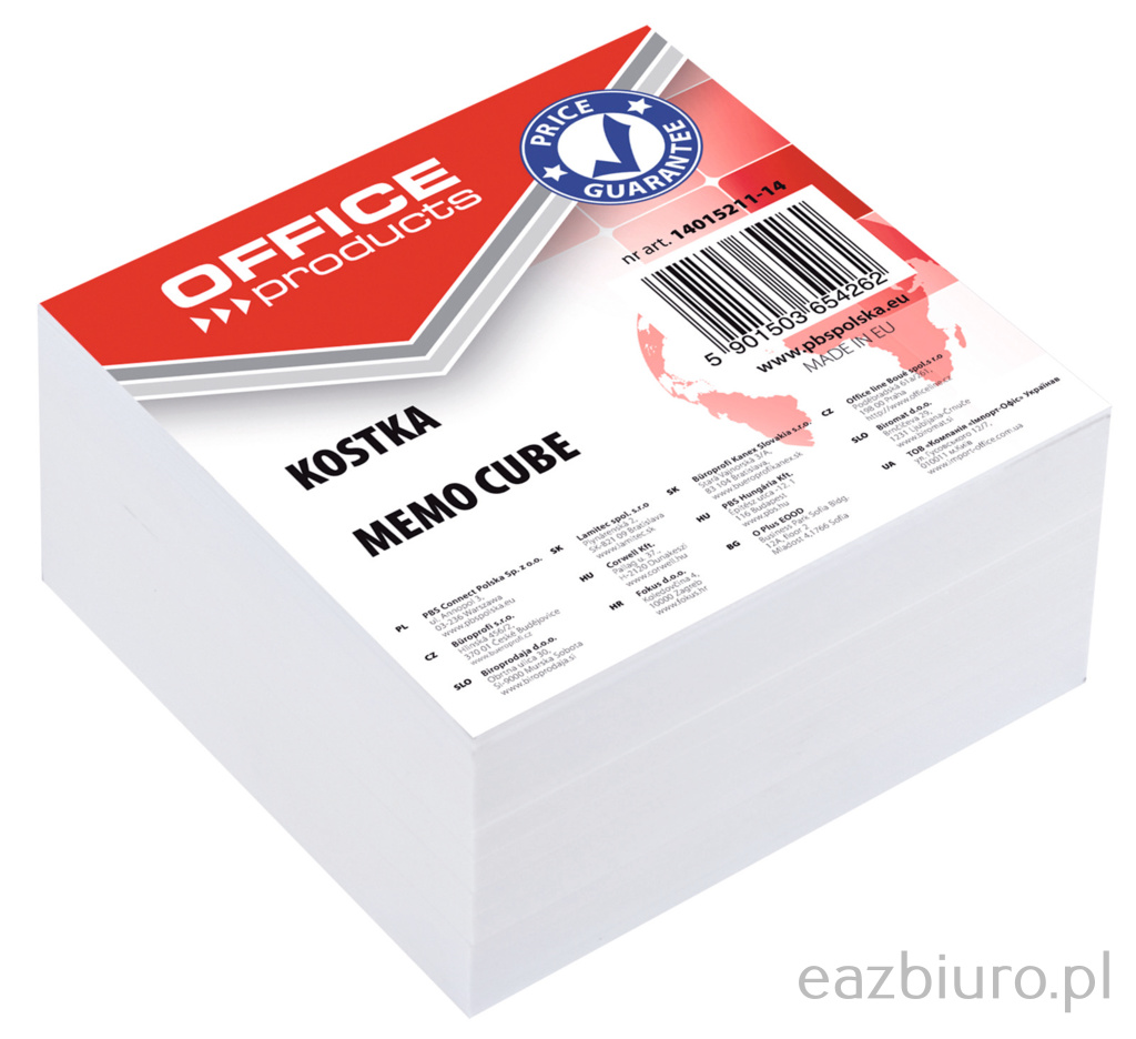 Kostka Office Products biała nieklejona 85x85 mm | biuroweokazje.pl | Zamów taniej!