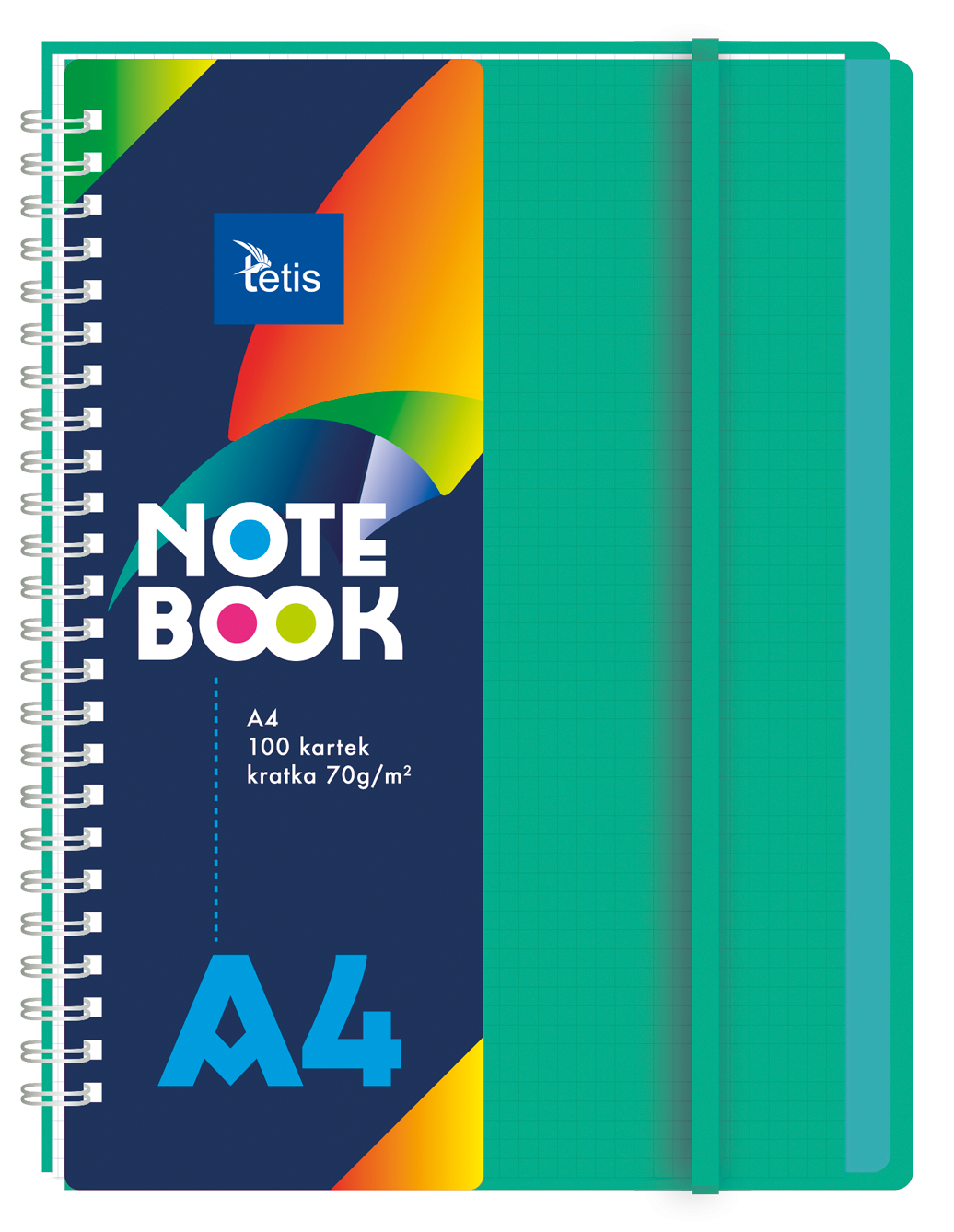 Zielony kołonotatnik pp z przekładkami A4 Tetis, 100 kartek w kratkę | biuroweokazje.pl | Zyskaj więcej!