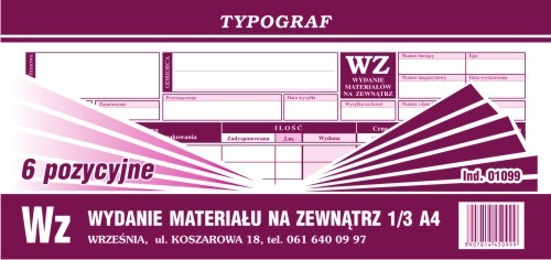 Druk wz 1/3 A4 6-pozycyjne Typograf | biuroweokazje.pl | Kup już teraz!