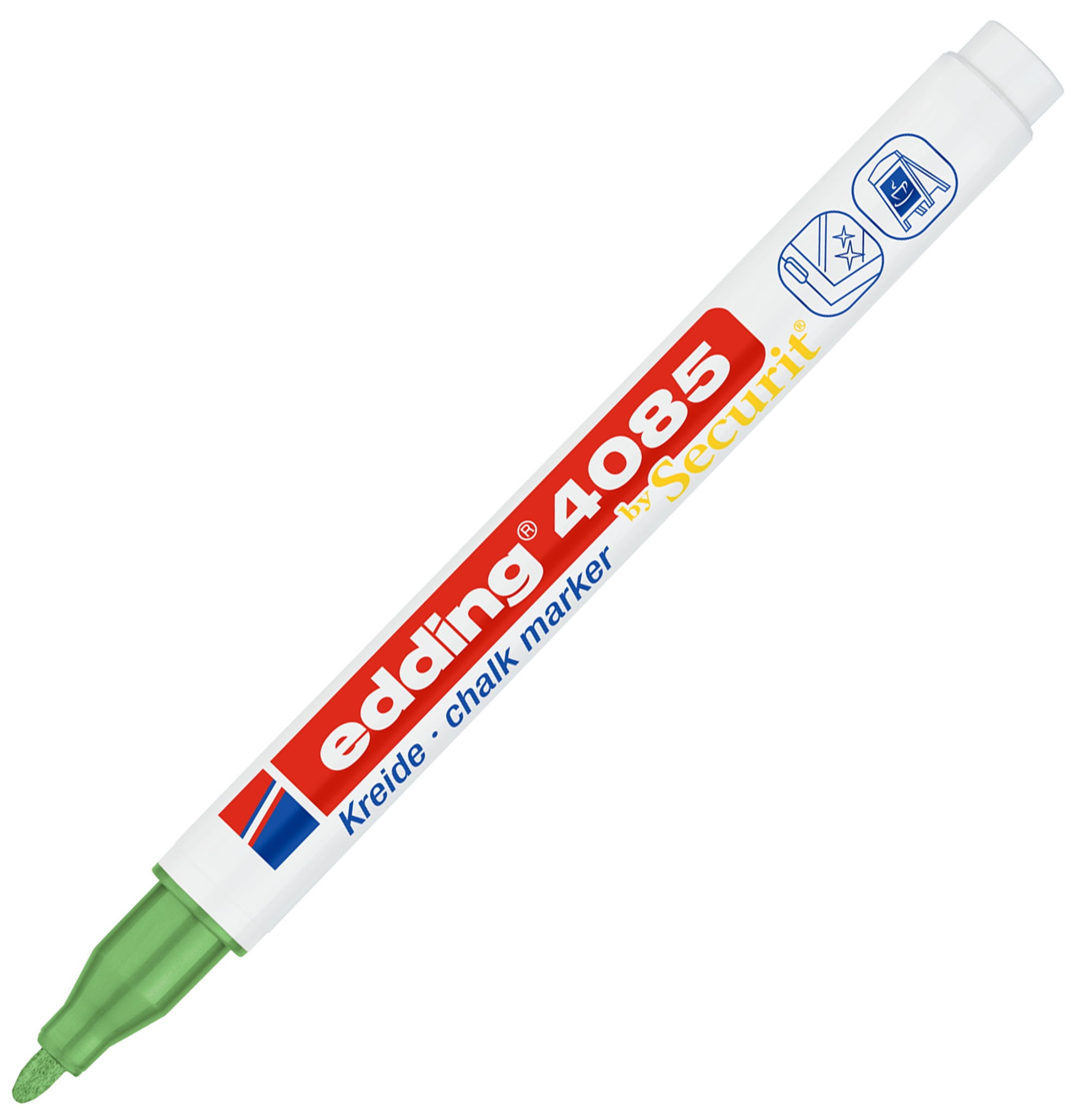 Marker Edding kredowy okrągła końcówka 1-2 mm zielony metaliczny | biuroweokazje.pl | Kup sprytnie!