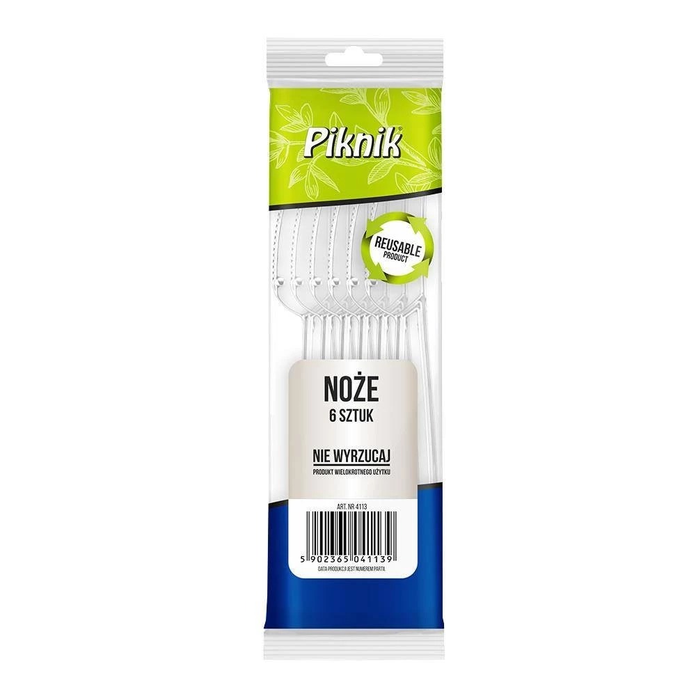 Nóż wielokrotnego użytku Piknik zestaw 6 sztuk. | biuroweokazje.pl | Dodaj do koszyka!
