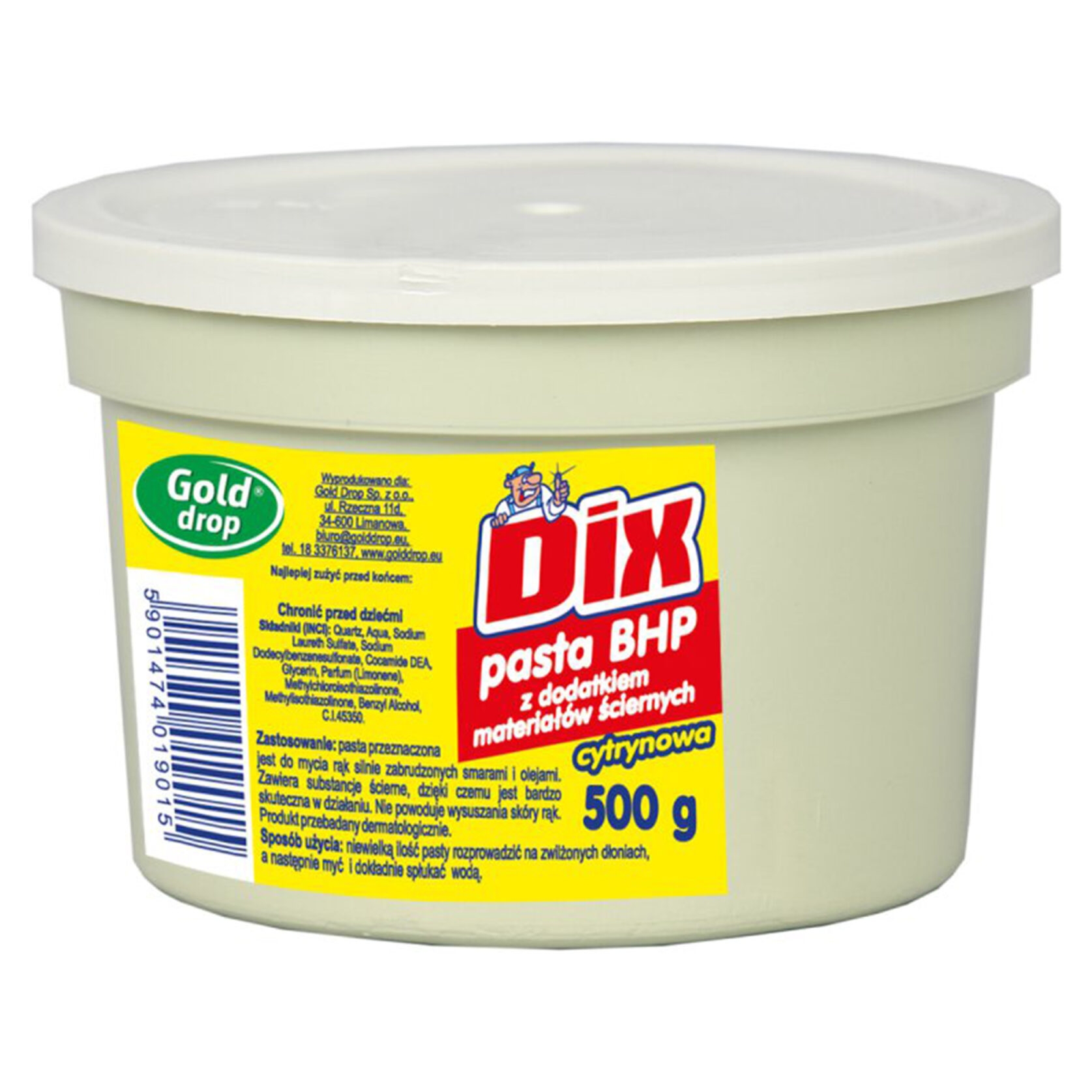 Pasta BHP ścierna dix 500 g cytrynowa | biuroweokazje.pl | Zamów od ręki!