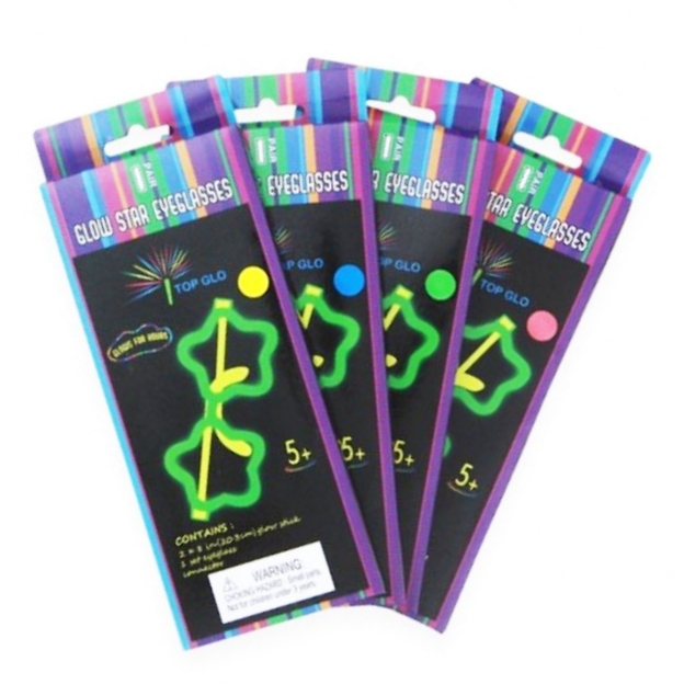 Okulary fluorescencyjne świecące gwiazdki | biuroweokazje.pl | Kup pewnie!