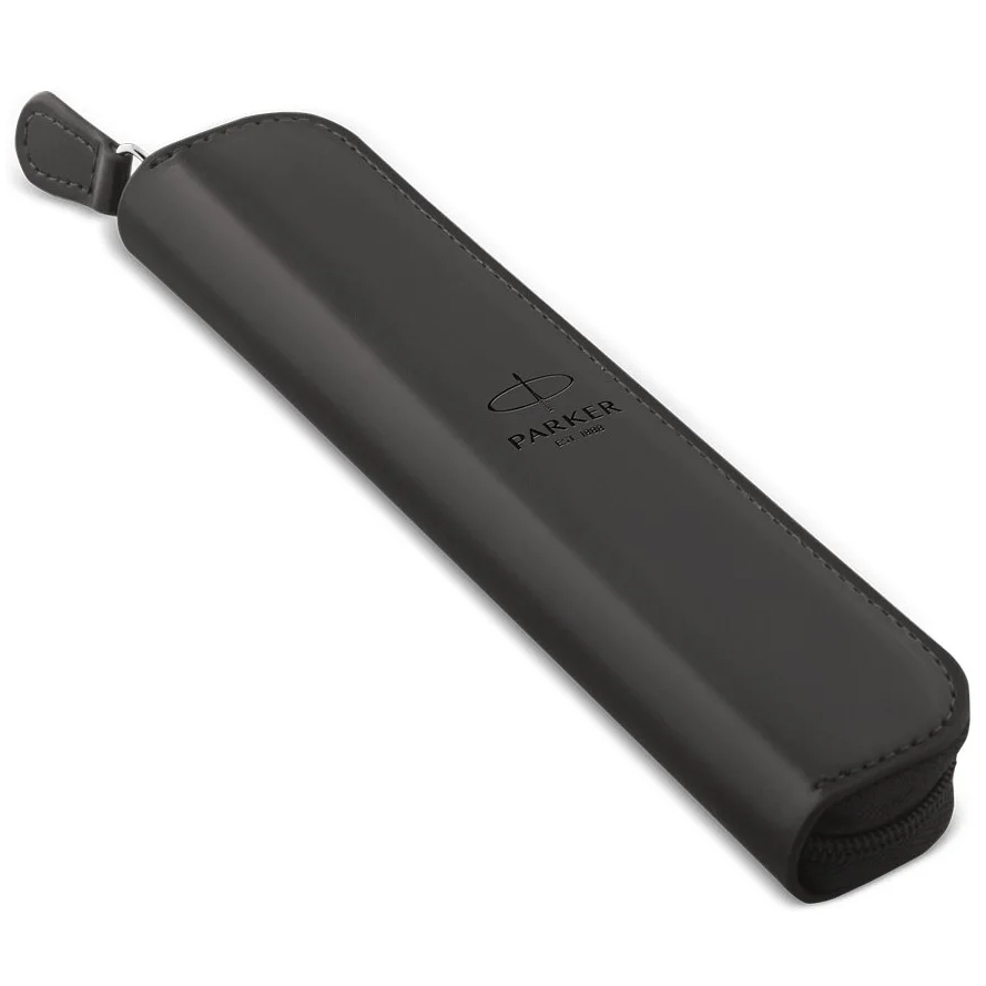 Parker pudełko etui z ekoskóry na zamek czarne | biuroweokazje.pl | Kup taniej!