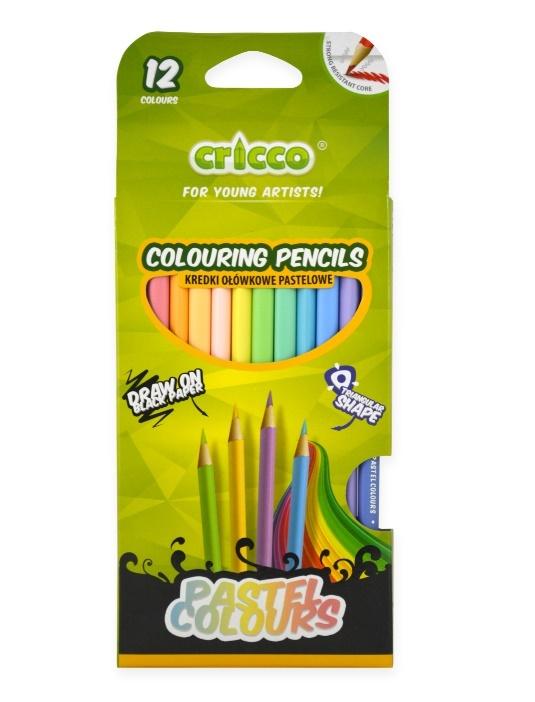 Kredki Cricco trójkątne 12 kolorów pastelowe | biuroweokazje.pl | Weź okazję!