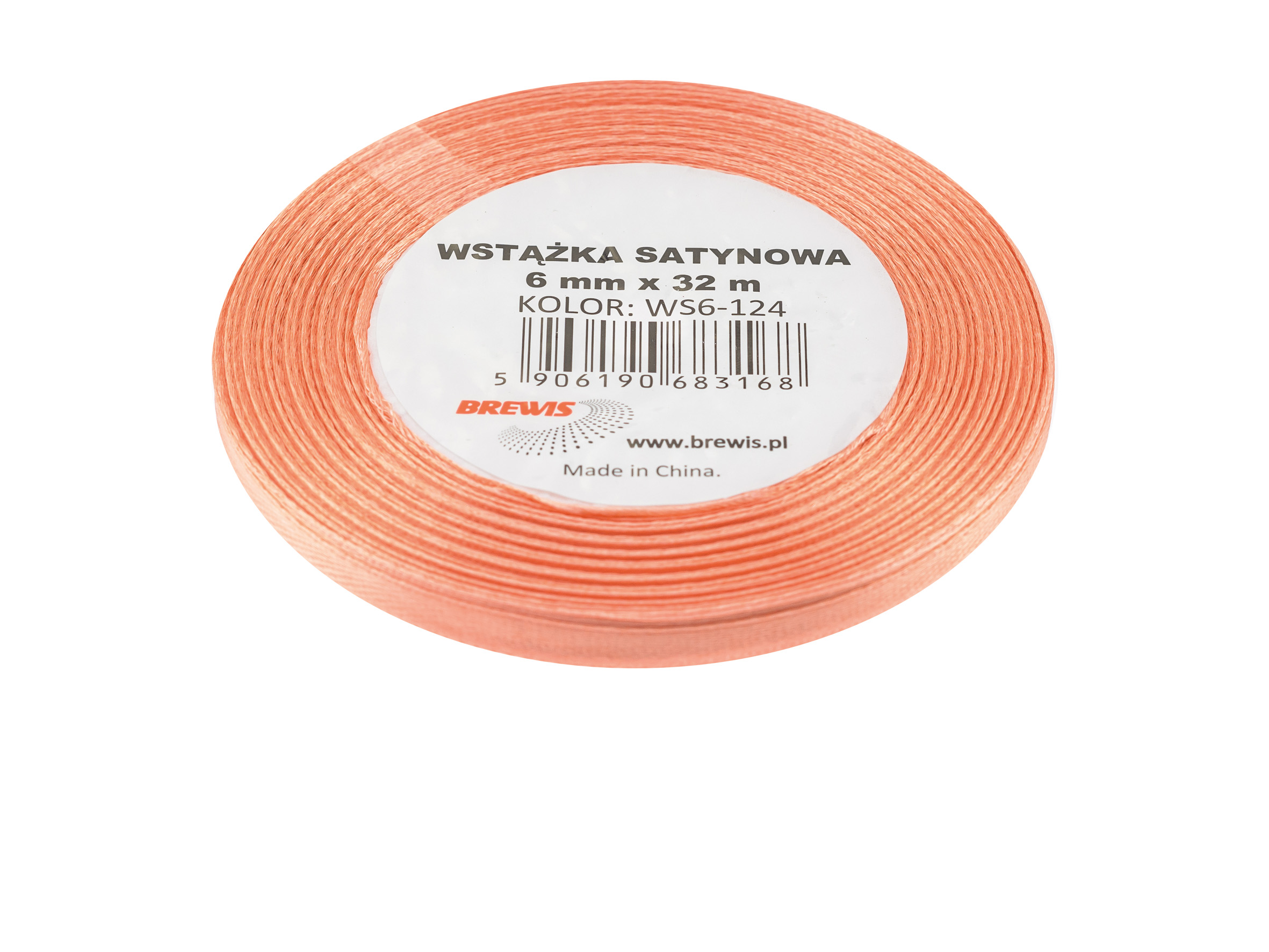 Wstążka Brewis satynowa 6 mm 32 m łososiowy | biuroweokazje.pl | Zamów wygodnie!