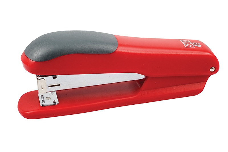 Zszywacz Sax49, zszywa do 25 kartek, czerwony | biuroweokazje.pl | Zamów teraz!
