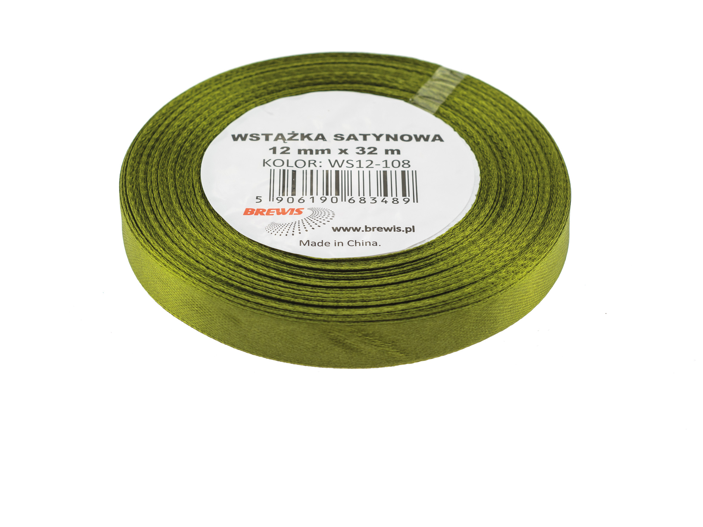 Wstążka Brewis satynowa 12 mm 32 m oliwka | biuroweokazje.pl | Wybierz i kup!