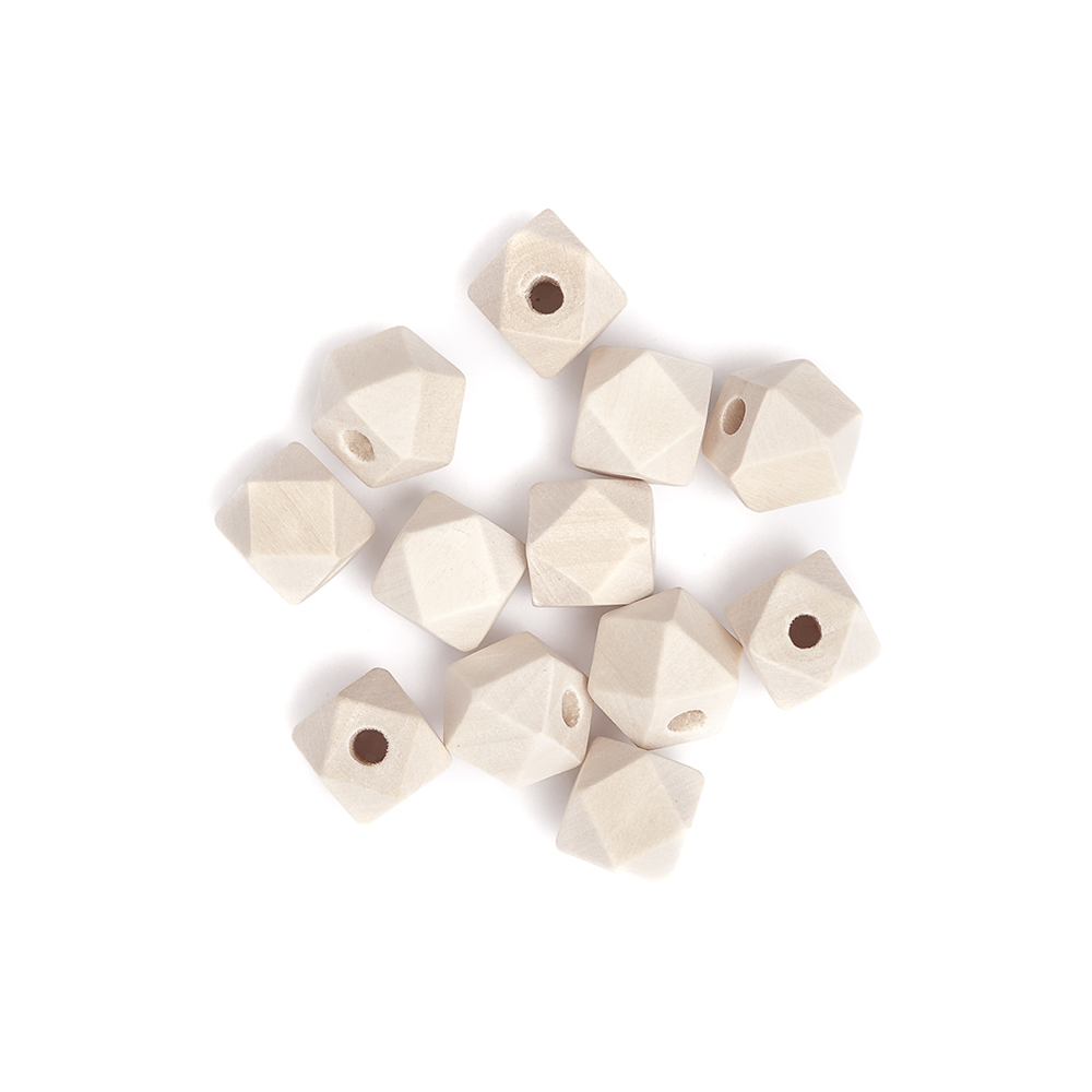 Drewniane koraliki, geometryczne 12 mm, zestaw 12 sztuk. | biuroweokazje.pl | Kup sprytnie!
