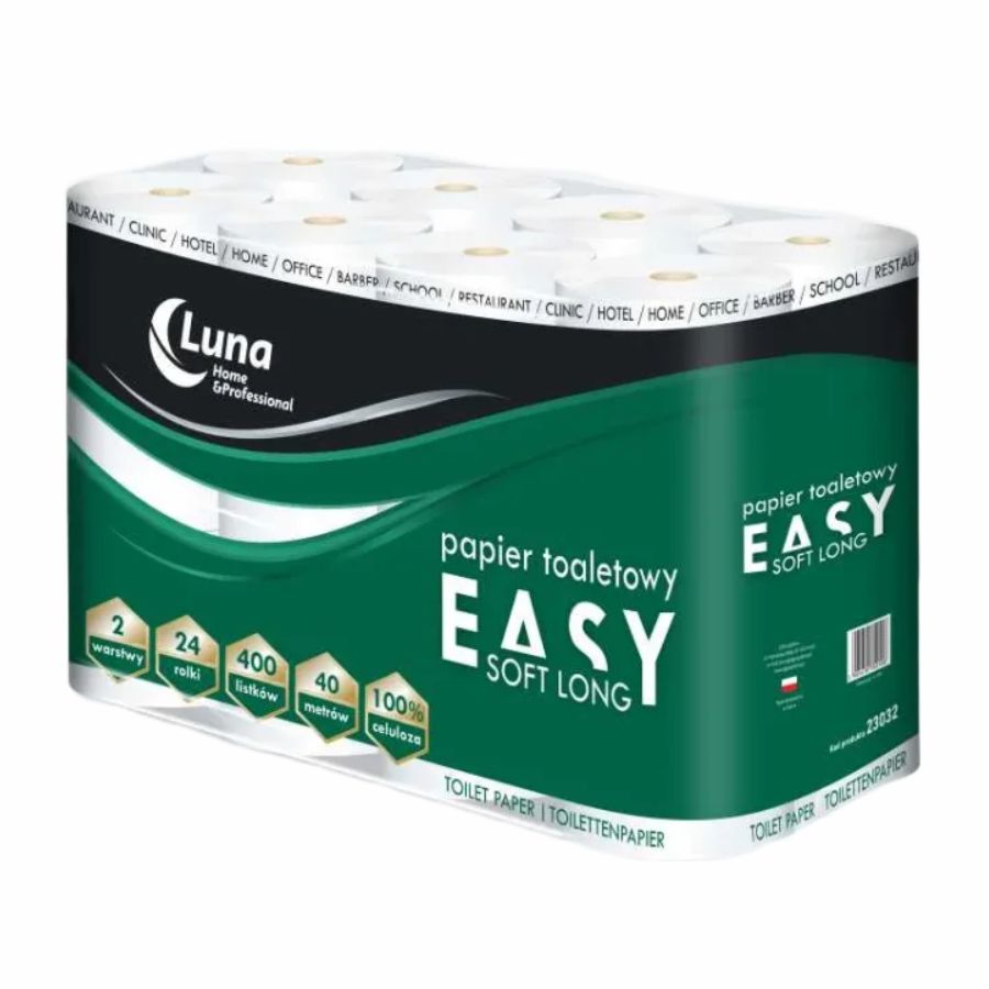 Papier toaletowy 24 rolki Easy Soft Long 40 m celuloza 2 warstwy | biuroweokazje.pl | Kup wyjątkowo!