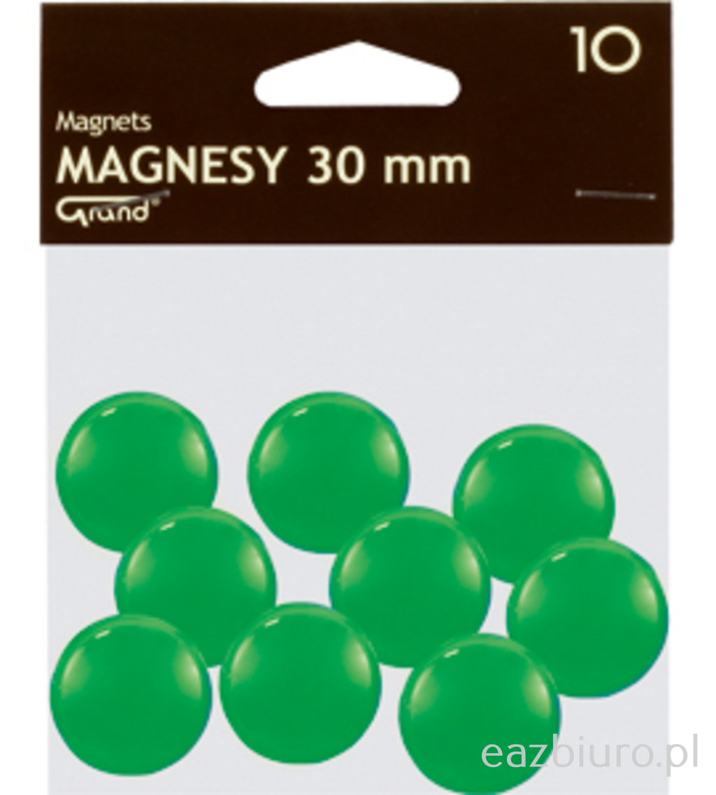 Magnes 30 mm Grand zielony zestaw 10 sztuk | biuroweokazje.pl | Kup skutecznie!