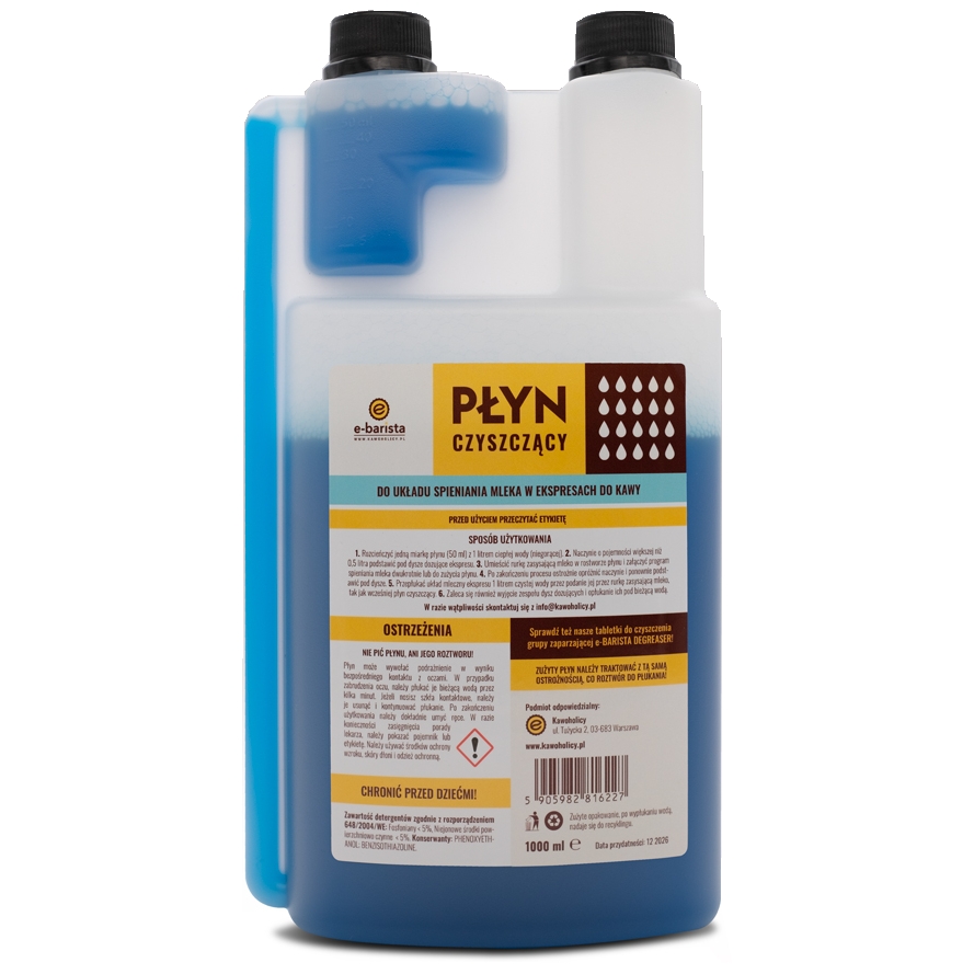 Płyn do mycia układu spieniania mleka 1l E-barista | biuroweokazje.pl | Wybierz bestseller