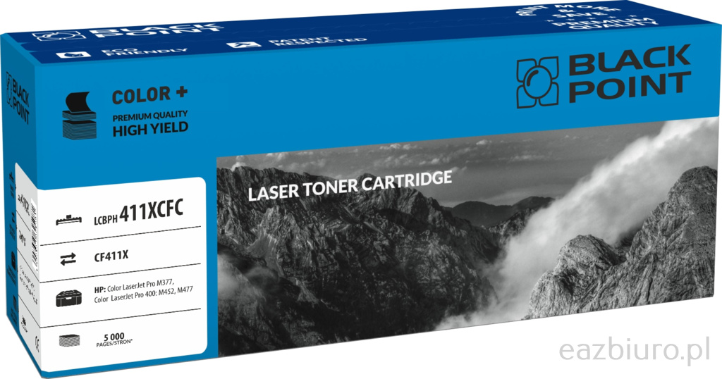 Toner -HP cf411x cyan blackpoint | biuroweokazje.pl | Kup online!