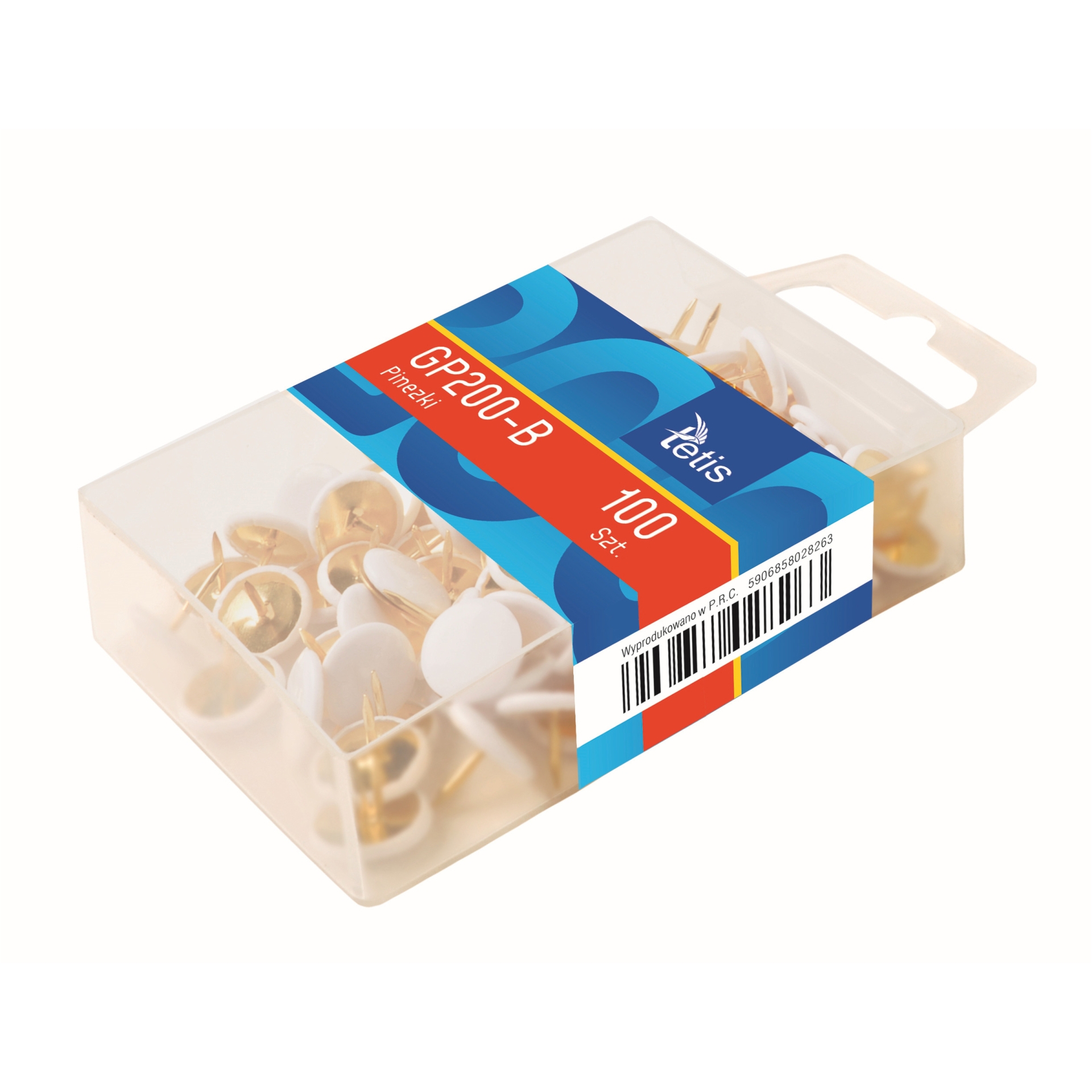 Pinezki Tetis zestaw 100 sztuk białe | biuroweokazje.pl | Kliknij i kup!
