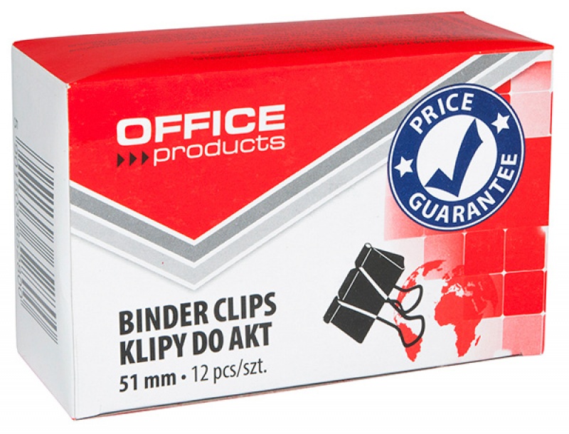 Klipy do dokumentów Office Products, 51 mm, zestaw 12 sztuk., czarne | biuroweokazje.pl | Zamów błyskawicznie!
