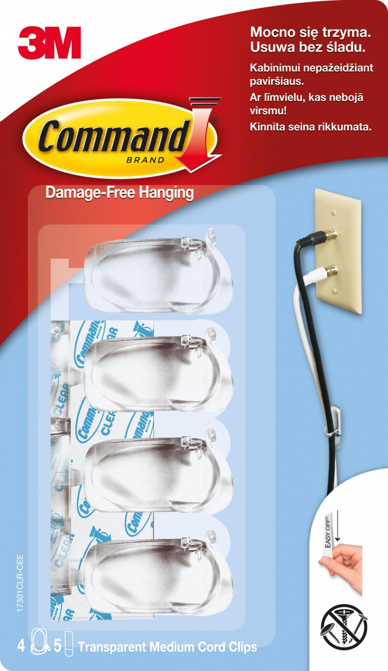 Command uchwyty do kabli średnie transparentne | biuroweokazje.pl | Postaw na jakość