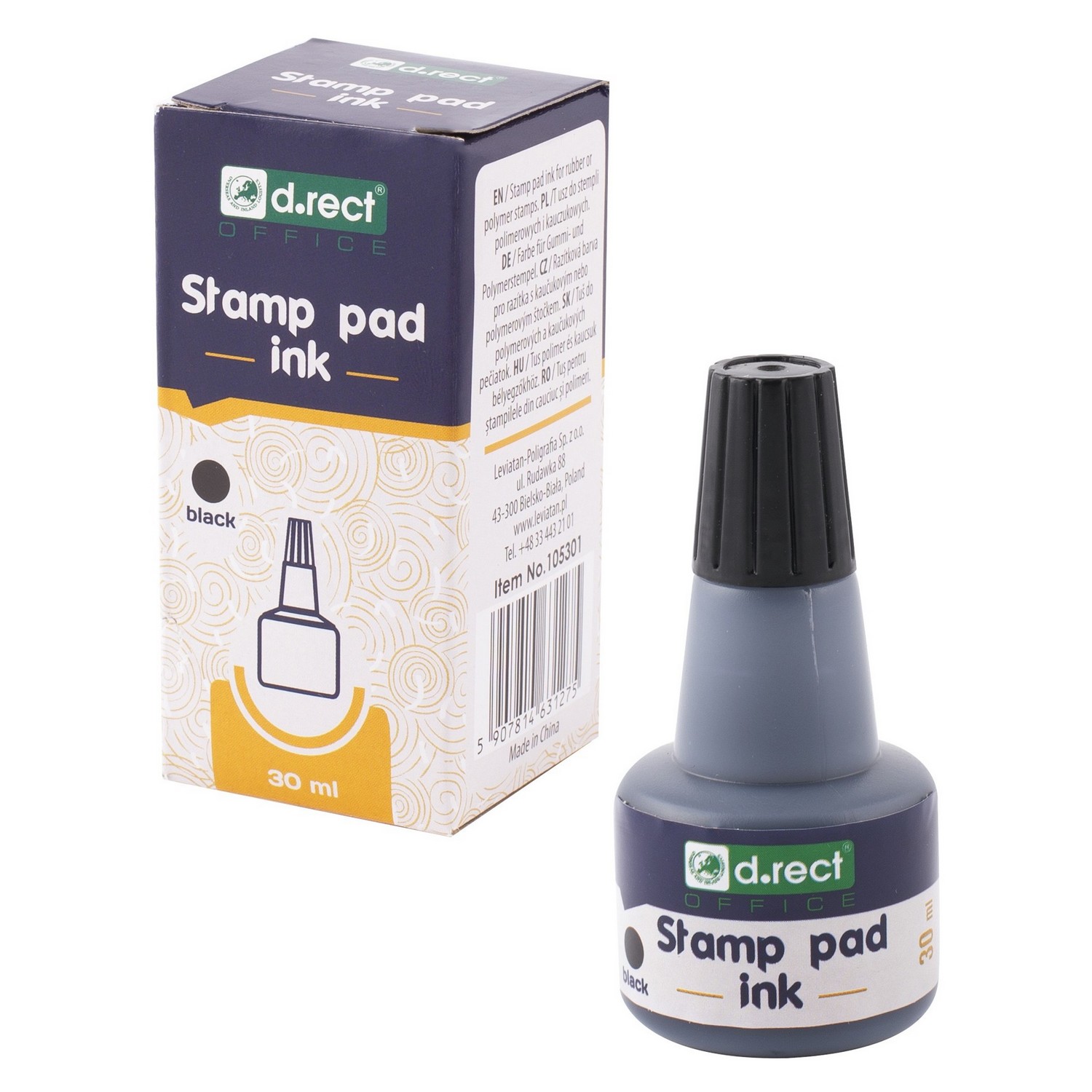 Tusz do stempli D Rect czarny 30 ml | biuroweokazje.pl | Kup bez ryzyka!