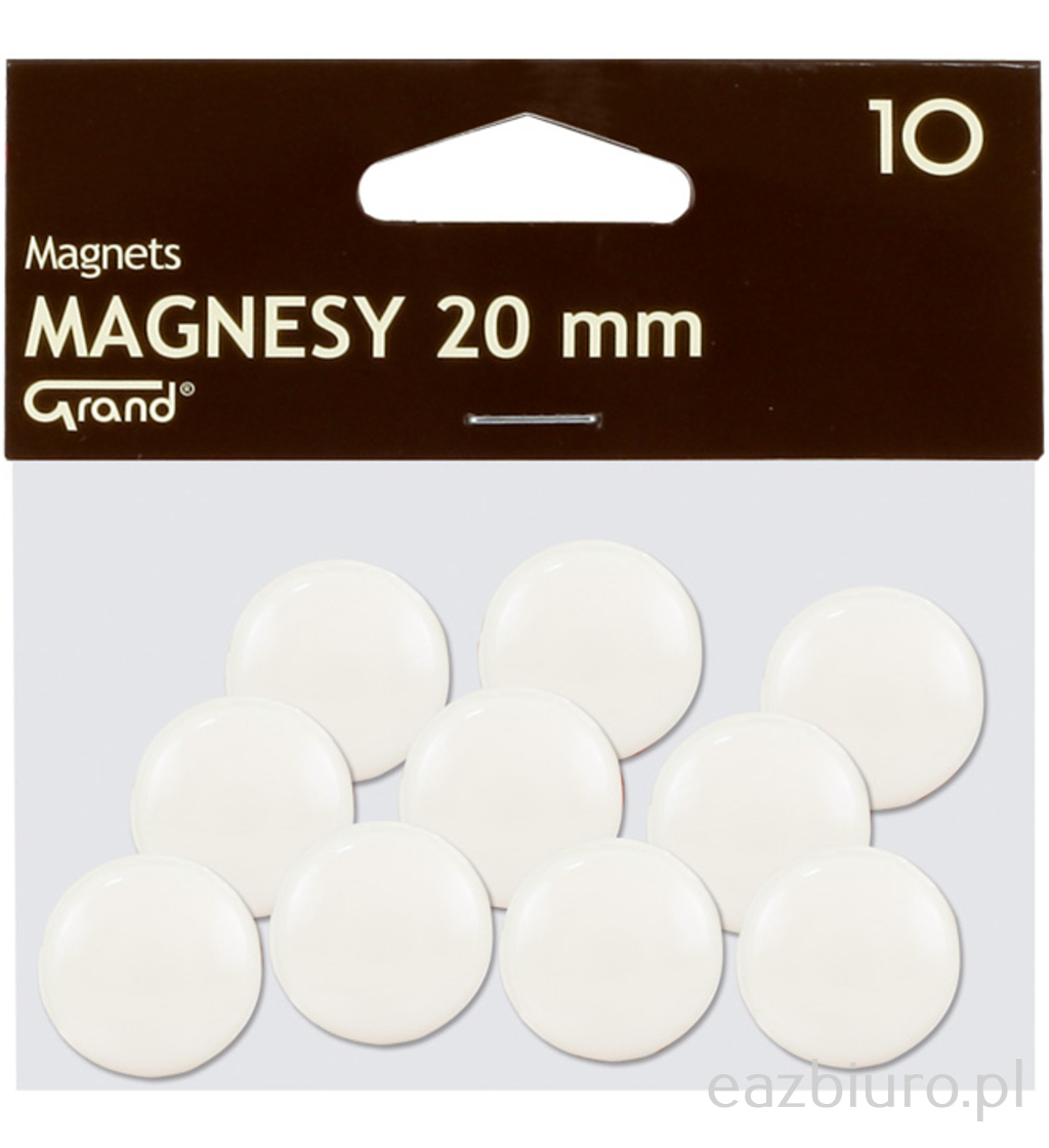 Magnes 20 mm Grand biały zestaw 10 sztuk | biuroweokazje.pl | Działaj teraz!