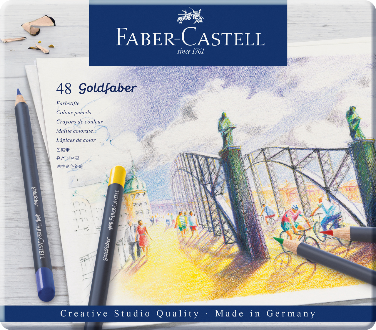 Kredki goldfaber 48 kolory opakowanie metalowe Faber-Castell | biuroweokazje.pl | Zamów szybko!