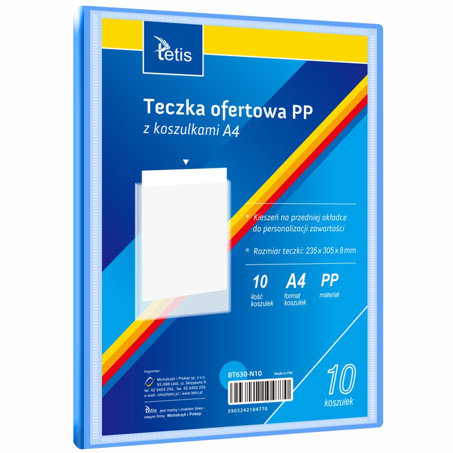 Teczka ofertowa A4 Tetis 8 mm niebieska | biuroweokazje.pl | Kup bez wahania!