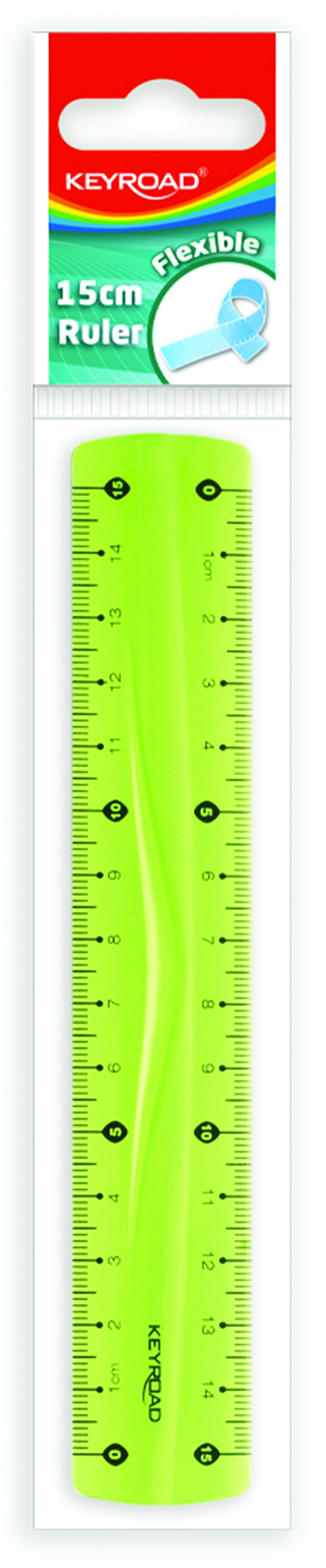 Linijka Keyroad, 15 cm, elastyczna, zawieszka, zielona | biuroweokazje.pl | Kup sprytnie!