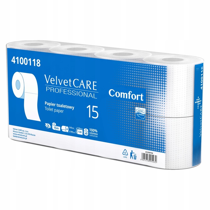 Papier toaletowy Velvet Care Professional 8 rolek | biuroweokazje.pl | Kup w promocji!