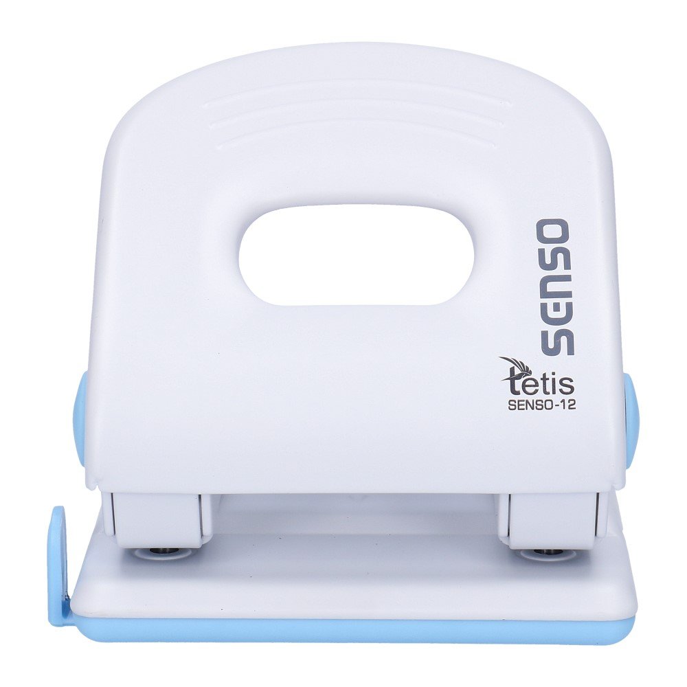 Dziurkacz senso metalowy 12 biało-niebieski | biuroweokazje.pl | Zamów z gwarancją!