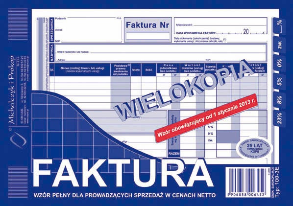 Druk faktura A5 netto wielokopia | biuroweokazje.pl | Zamów korzystnie!