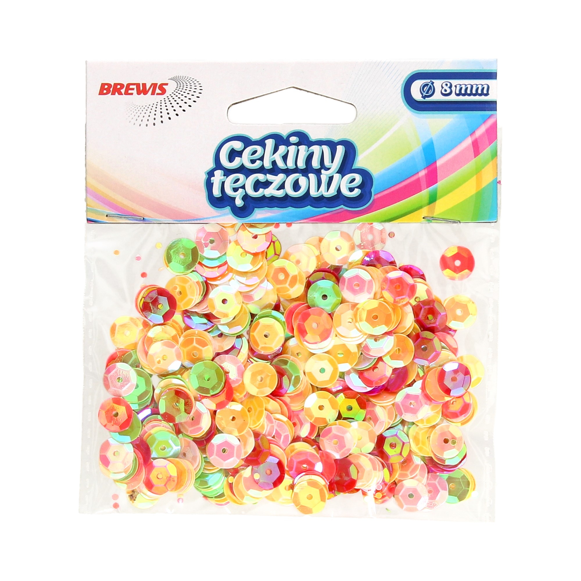 Cekiny tęczowe 8mm 10g mix kolorów | biuroweokazje.pl | Zamów i przekonaj się