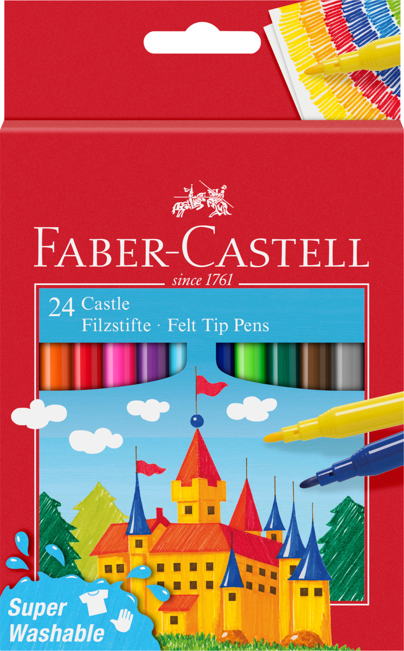 Flamastry zamek 24 kol. opakowanie kartonowe Faber-Castell | biuroweokazje.pl | Dodaj do koszyka!