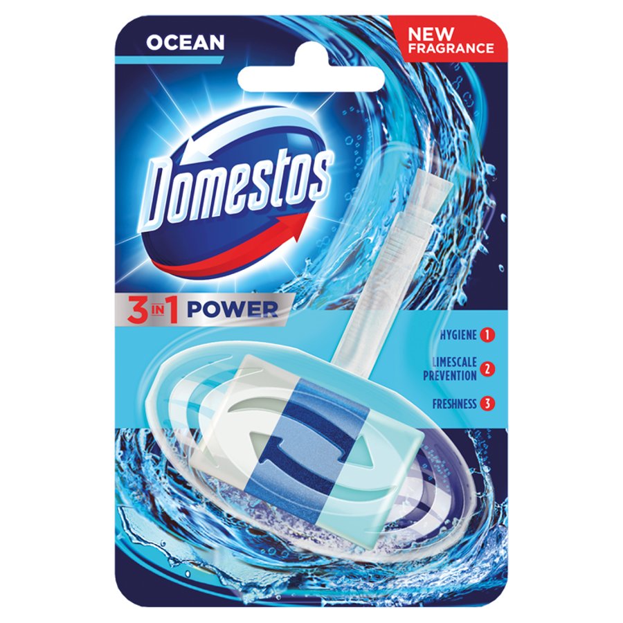Kostka do wc z koszyczkiem Domestos Ocean, w koszyku, 40 g | biuroweokazje.pl | Działaj śmiało!