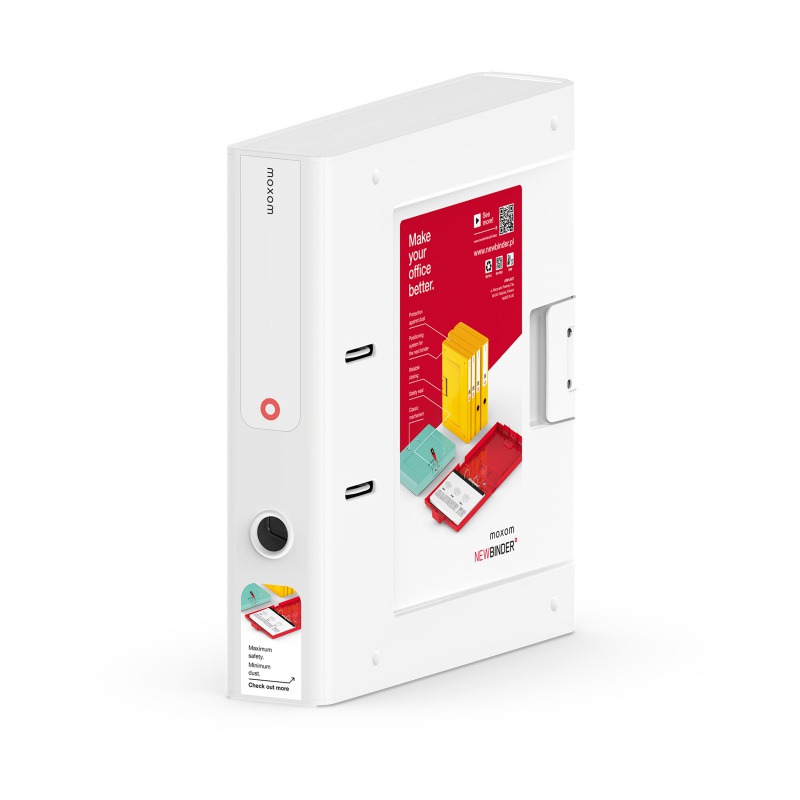 ŻW-Segregator Plastikowy 70mm biały Moxom newbinde | biuroweokazje.pl | Zyskaj komfort wyboru