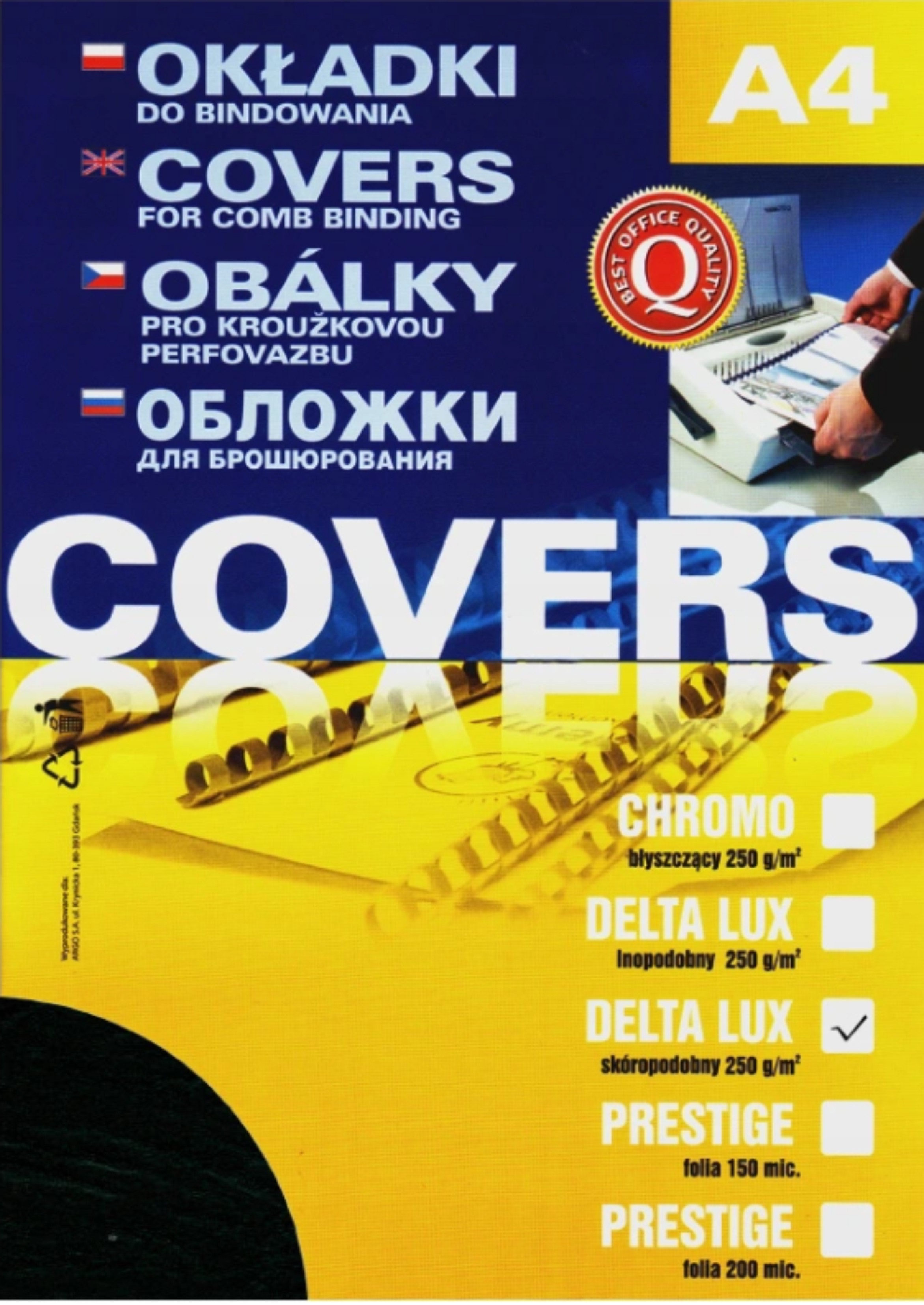 Chromolux A4 czarny 100 szt. skóropodobne delta | biuroweokazje.pl | Zrób zakupy sprytnie