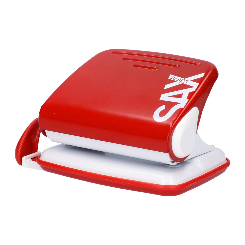 Dziurkacz Saxdesign 318, do 20 kartek, czerwony | biuroweokazje.pl | Skorzystaj dziś!