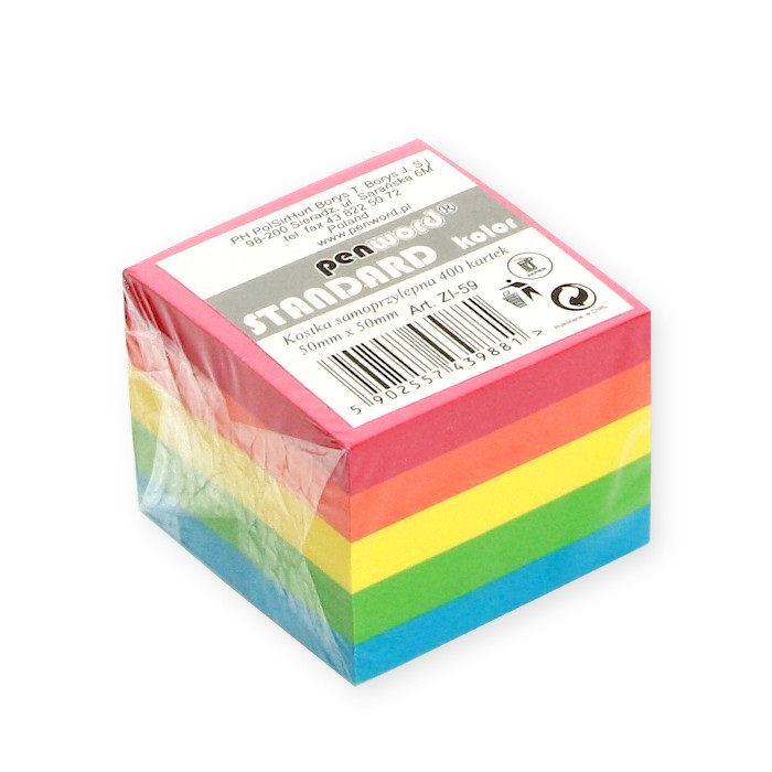 Kostka samoprzylepna 5 kolorów standardowych 51x51 m 400 kartek | biuroweokazje.pl | Weź najlepsze!