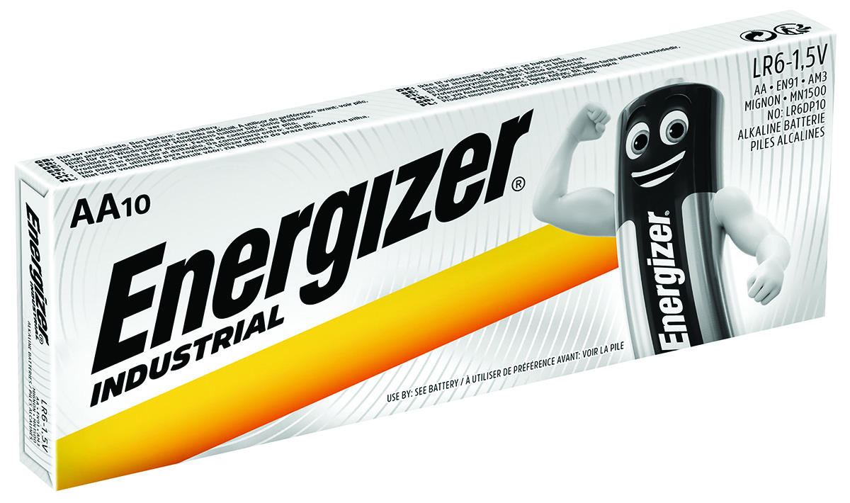 Bateria Energizer industrial, aa, lr6, 1,5v, zestaw 10 sztuk | biuroweokazje.pl | Działaj śmiało!