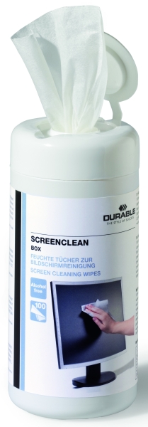 Ściereczki do ekranu nasączone Durable zestaw 100 sztuk | biuroweokazje.pl | Zamów z gwarancją!