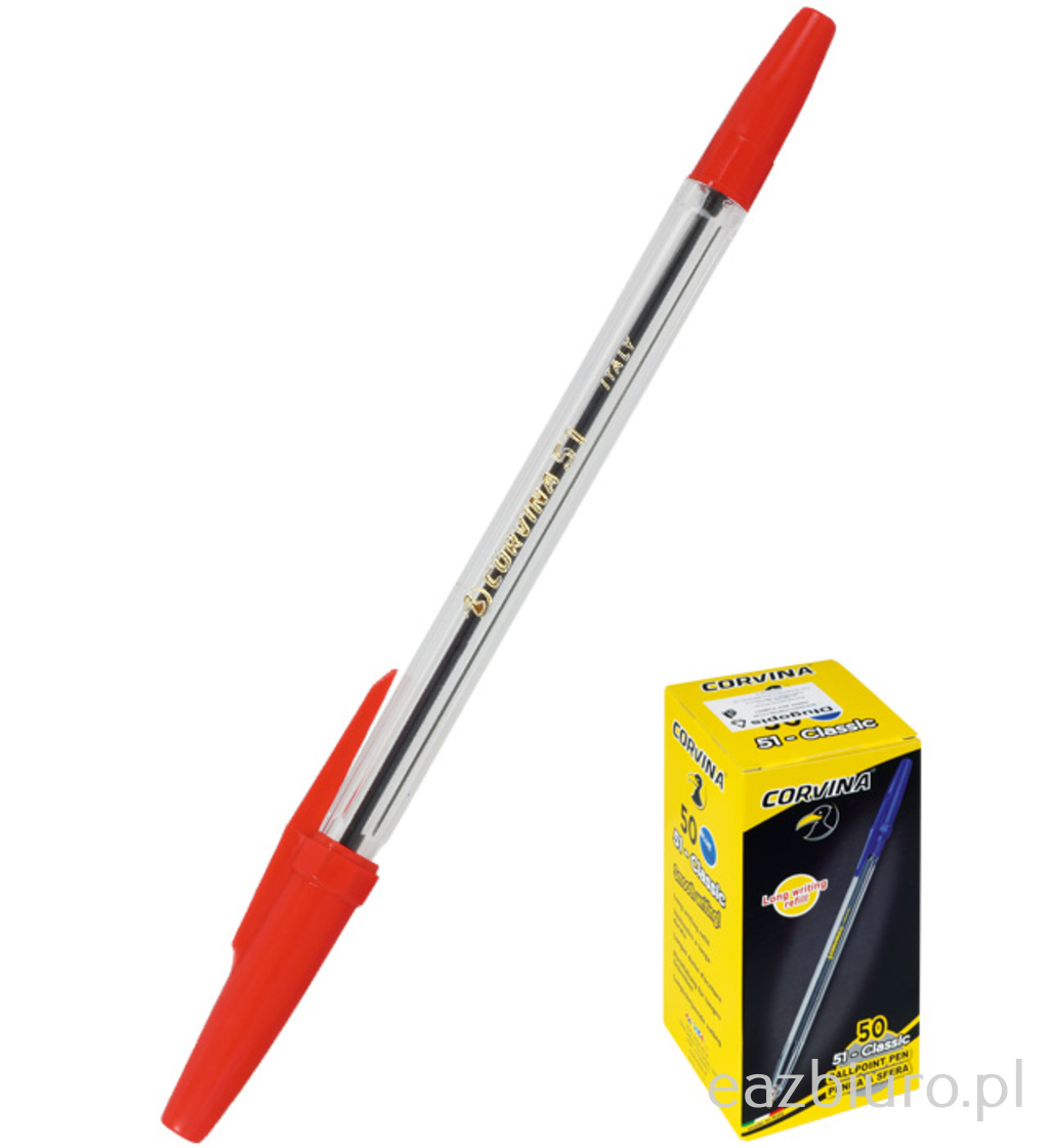 Długopis corvina czerwony do biura | biuroweokazje.pl | Zamów natychmiast!