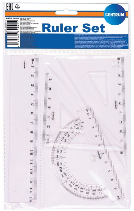 Zestaw geometryczny 15 cm linijka kątomierz ekierka | biuroweokazje.pl | Wybierz hit!