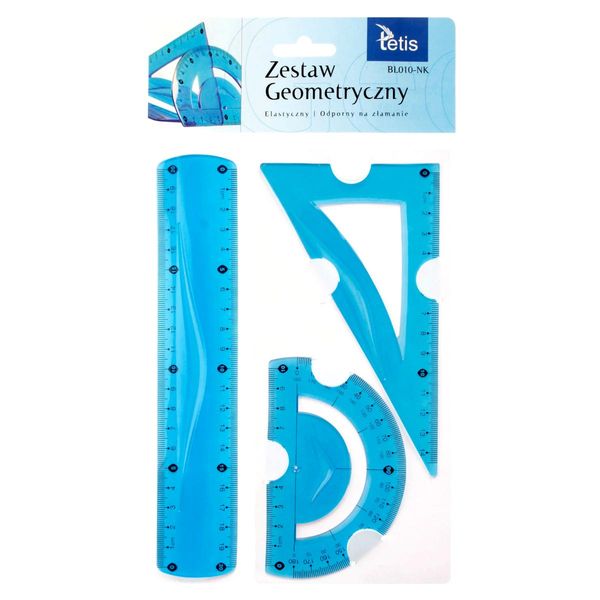 Zestaw geometryczny giętki-niełamliwy niebieski | biuroweokazje.pl | Zamów wygodnie!