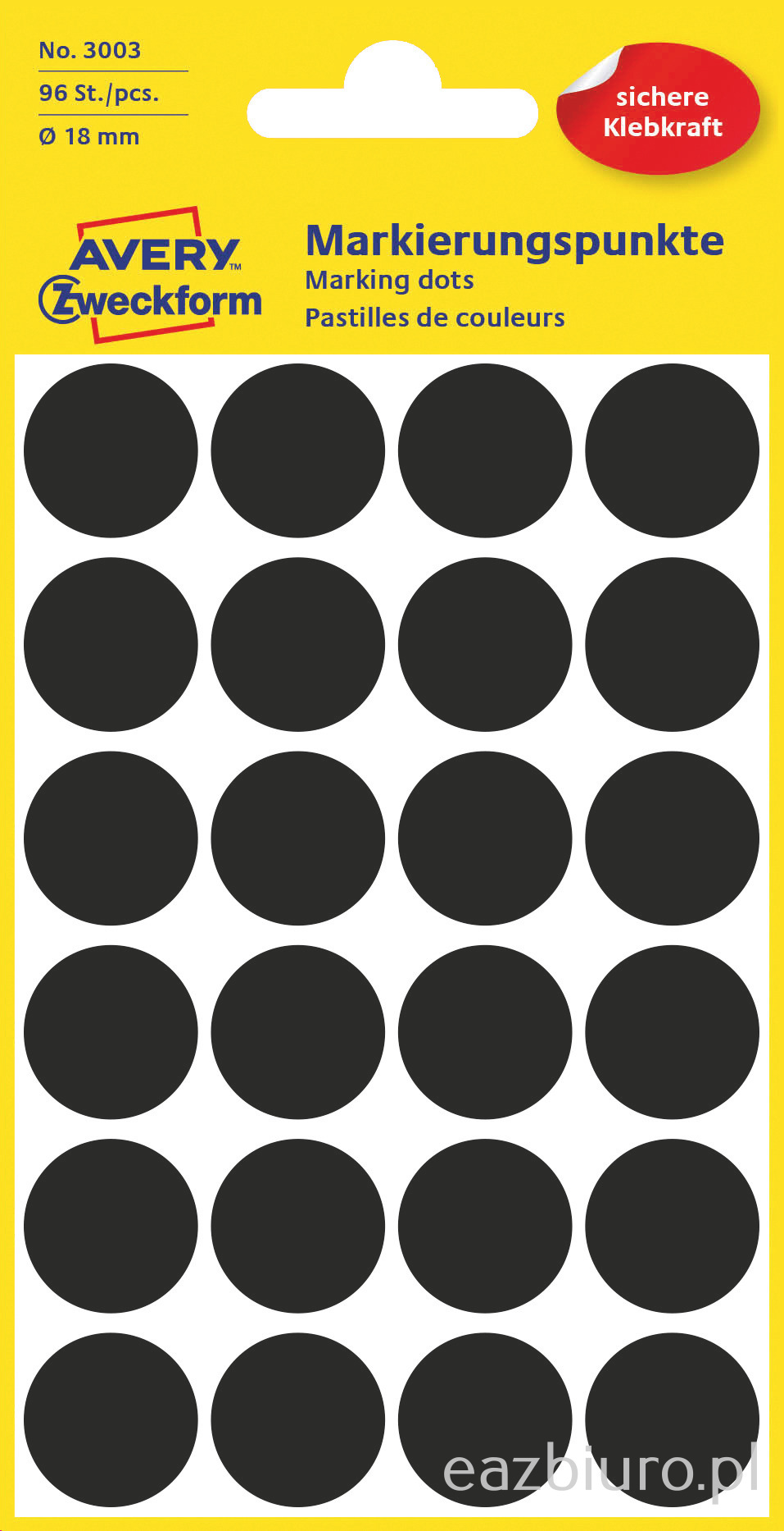 Etykiety kółeczka do zaznaczania, zf3003 czarne śr18 mm | biuroweokazje.pl | Kup wyjątkowo!