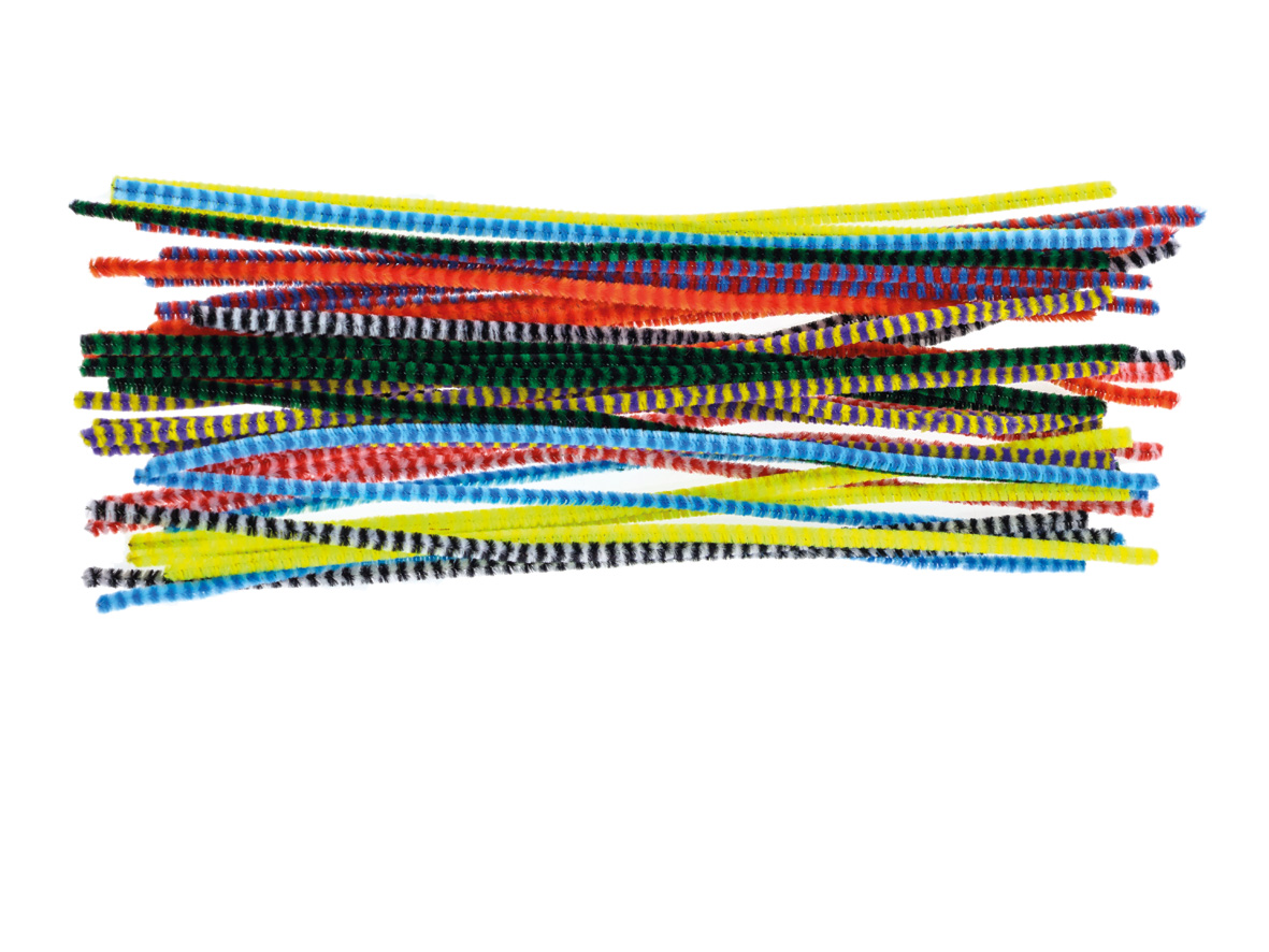 Druciki kreatywne w paski 30 cm zestaw 25 sztuk mix kolorów | biuroweokazje.pl | Zamów bez zwłoki!