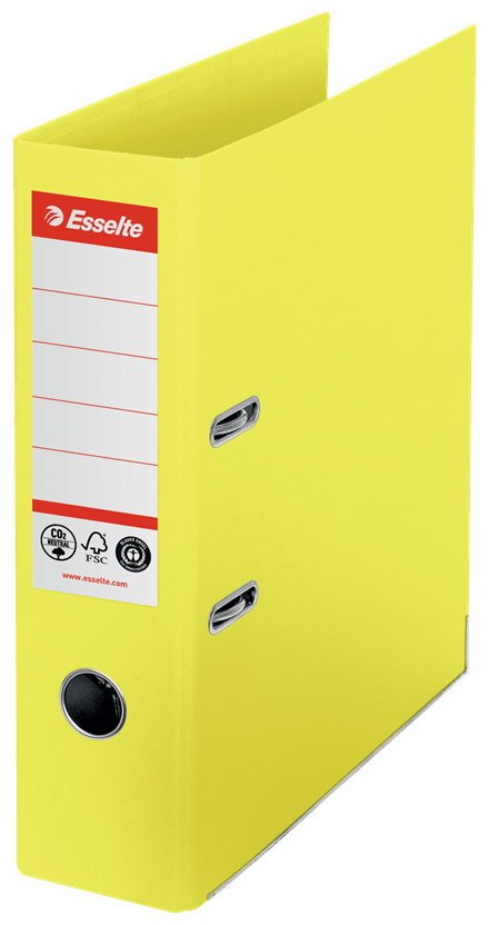 Segregator Esselte no1 neutralny pod względem emisji co2, A4, 75 mm, żółty | biuroweokazje.pl | Kup od razu!