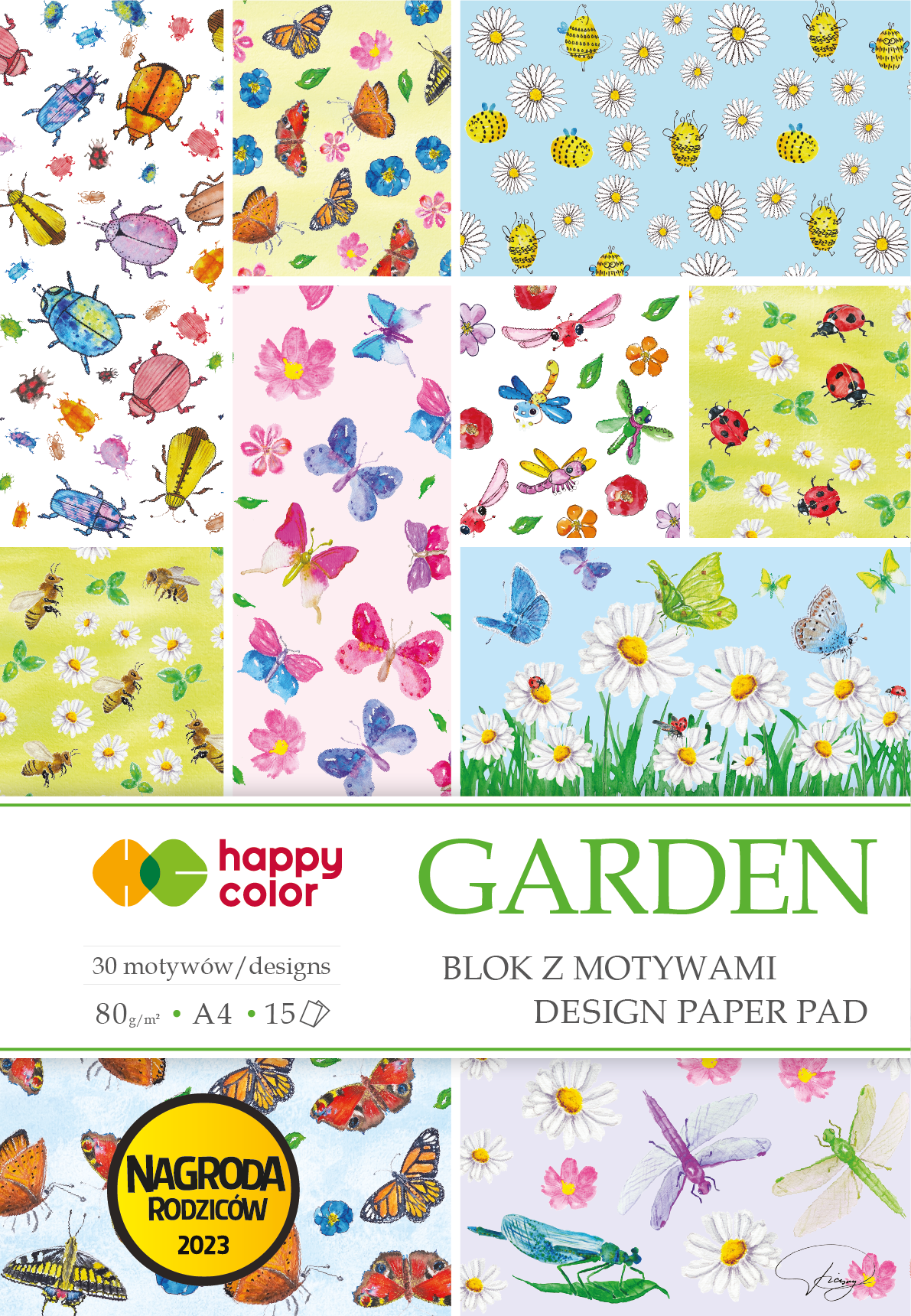 Blok z motywami ogród, 80g/m2, A4, 15 ark, 10 moty | biuroweokazje.pl | Zamów w kilka sekund
