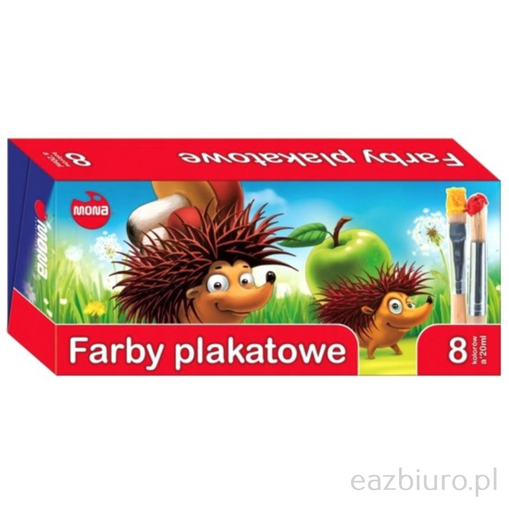 Farbki plakatowe Mona 8 kolorów 20 ml | biuroweokazje.pl | Sprawdź cenę!