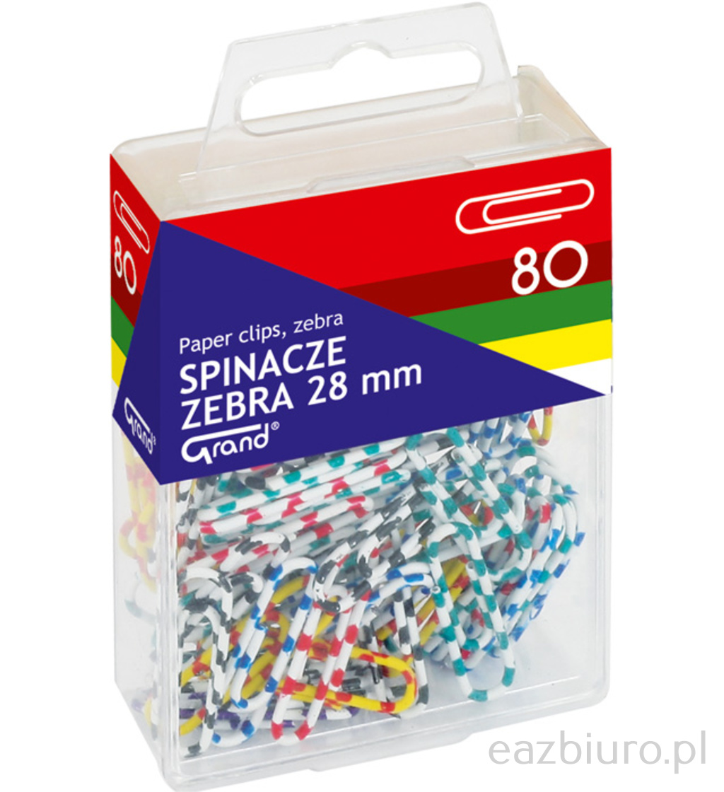 Spinacze 28 mm Grand zebra zestaw 80 sztuk | biuroweokazje.pl | Zamów już dziś!