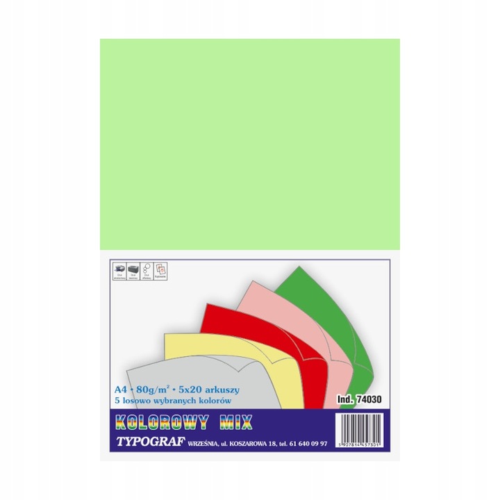 Papier ksero kolorowy mix 80 g/m2 | biuroweokazje.pl | Zamów taniej!